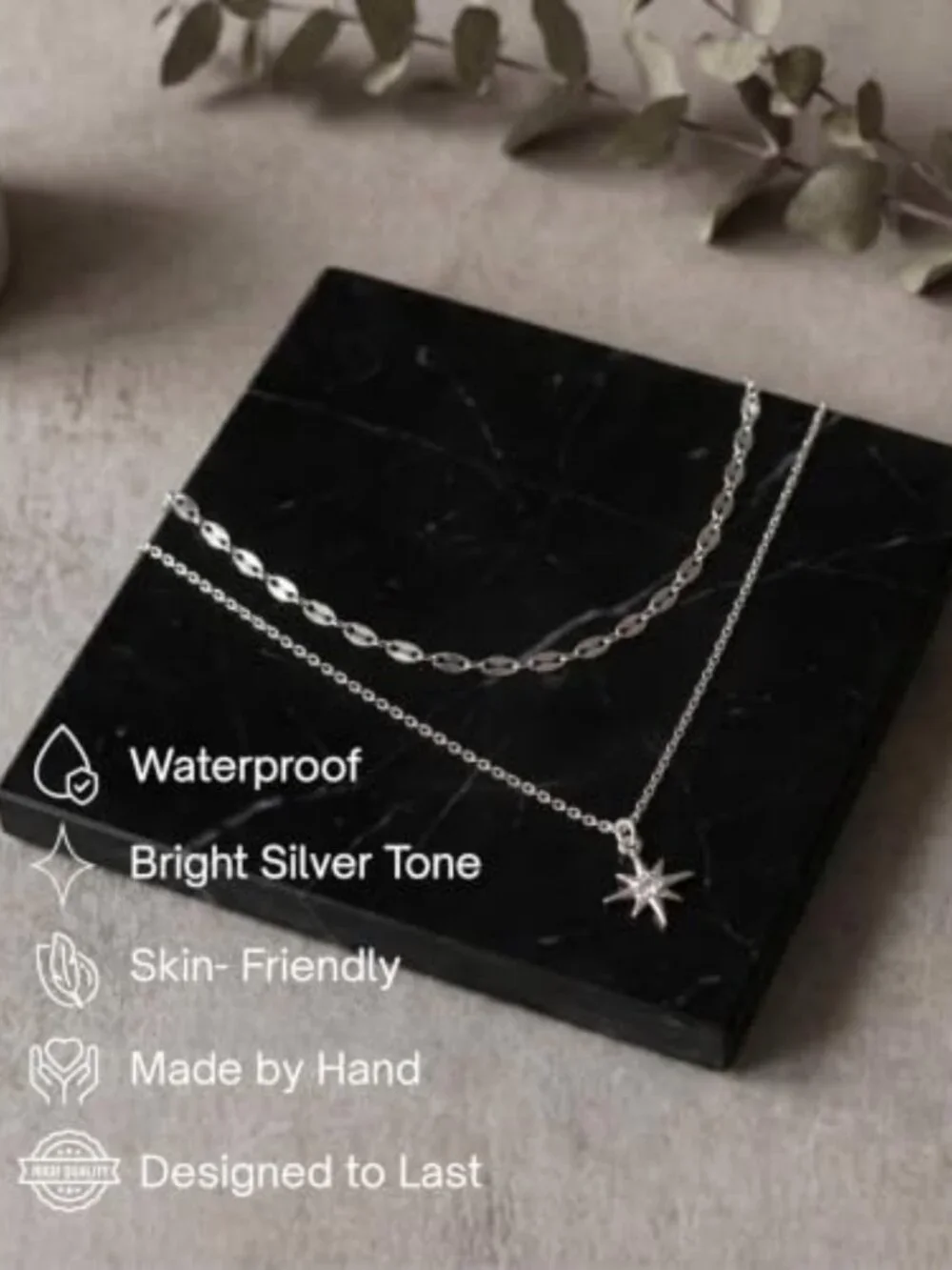 Dainty Silver North Star Necklace with CZ Pendant for Women - Elegant Jewelry